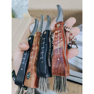 Dao Phượt Cao Cấp Đa Năng - Có Chổi Quét Bui - Ốp Gỗ Thật - Tiện Dụng Nhỏ Gọn - Hàng Gủi Ngay