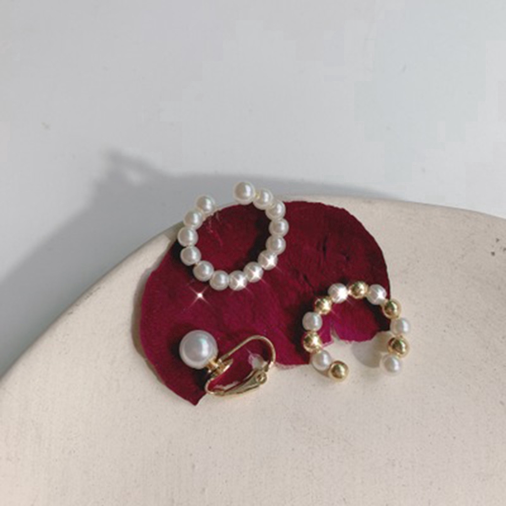 Bộ 3 chiếc khuyên tai đính ngọc trai kiểu dáng thời trang dành cho nữ