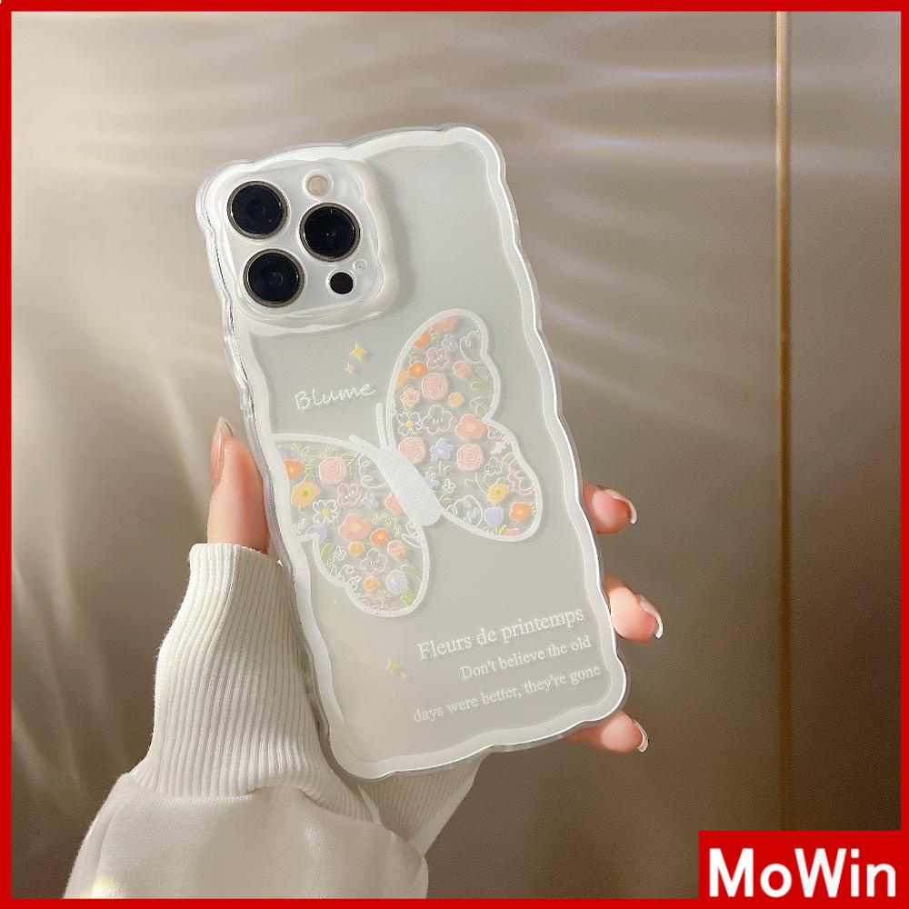 Ốp Điện Thoại Silicon Mềm Trong Suốt Chống Sốc Chống Trượt In Hình Bướm Cho iPhone 13 Pro Max 12 Pro Max 11 7 Plus