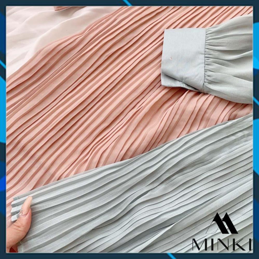 [CAO CẤP] ĐẦM SUÔNG DẬP LY CỔ SEN - CHẤT LIỆU VOAN TƠ CAO CẤP - MÀU XANH/ HỒNG/ VÀNG | BigBuy360 - bigbuy360.vn