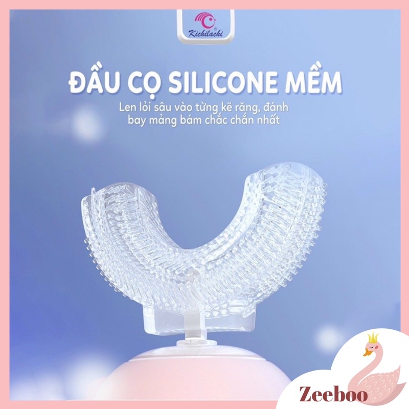 Bản chải điện chữ u cho bé - Nhỏ gọn dễ thương  - chất liệu silicon mềm mại an toàn cho bé - khuyến khích bé đánh răng