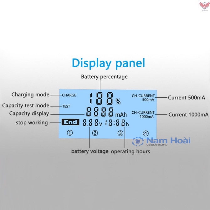 Bộ sạc pin thông minh LIITOKALA LII-M4 với 4 ô cho pin 18650 26650 14500 AA AAA