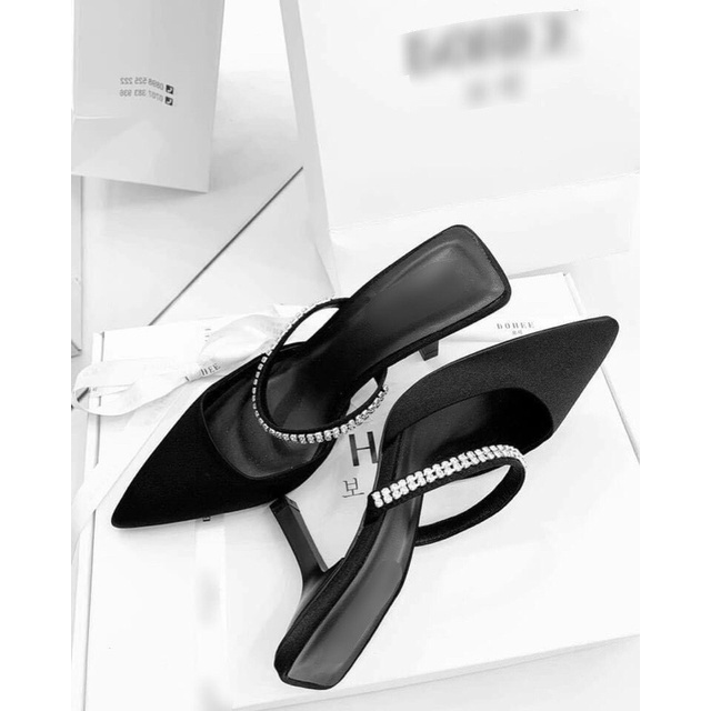 Guốc cao gót quai đá gót vuông 6-8 phân, sandal cao gót quai đá gót vuông 6-8cm