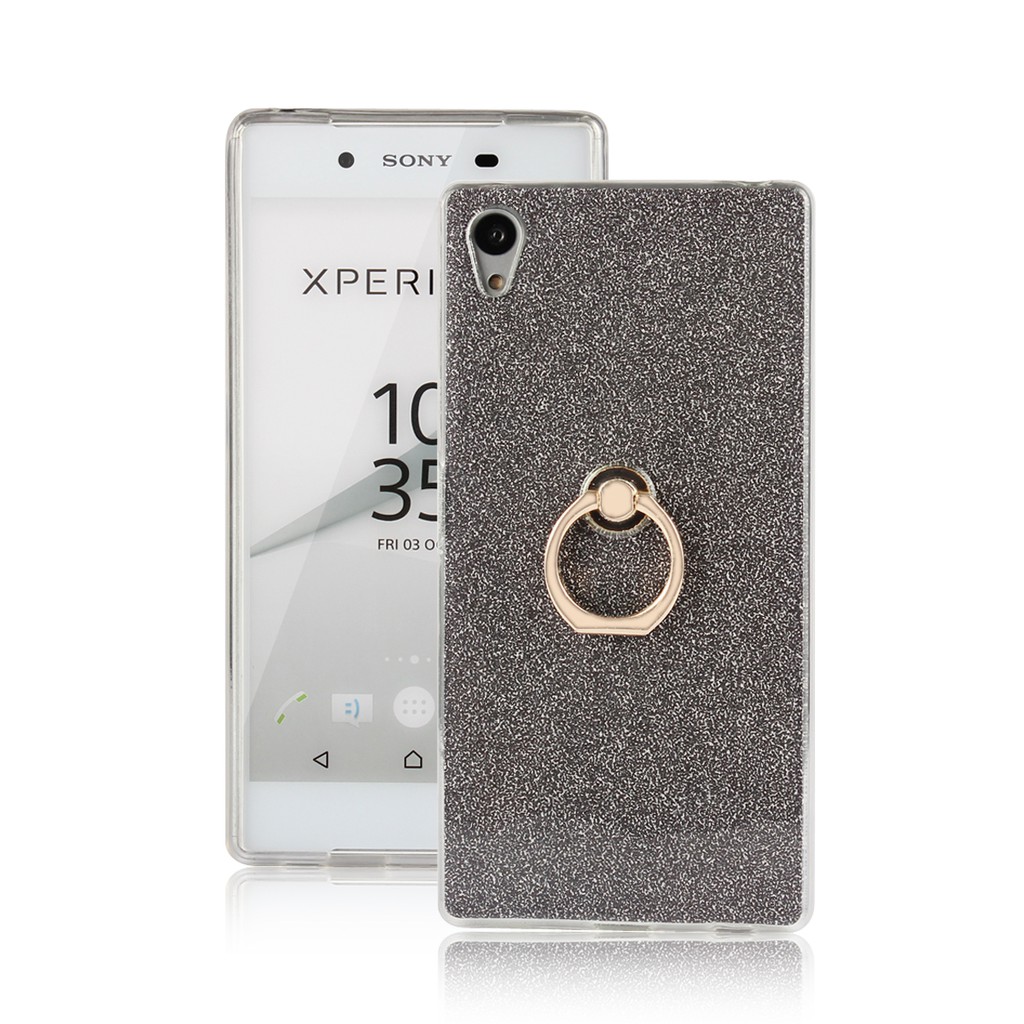 Ốp điện thoại kim tuyến có giá đỡ dạng nhẫn đeo tay cho Sony Xperia Z5