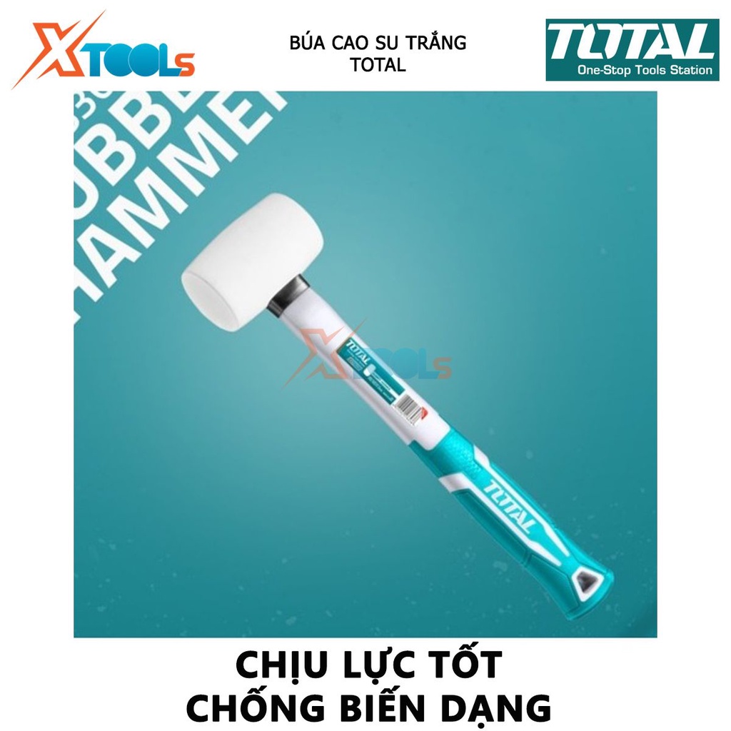 Búa cao su trắng TOTAL | búa cầm tay mini Chất liệu: Cao su chịu dầu và chịu mài mòn, dùng cho những bề mặt, vật liệu dễ