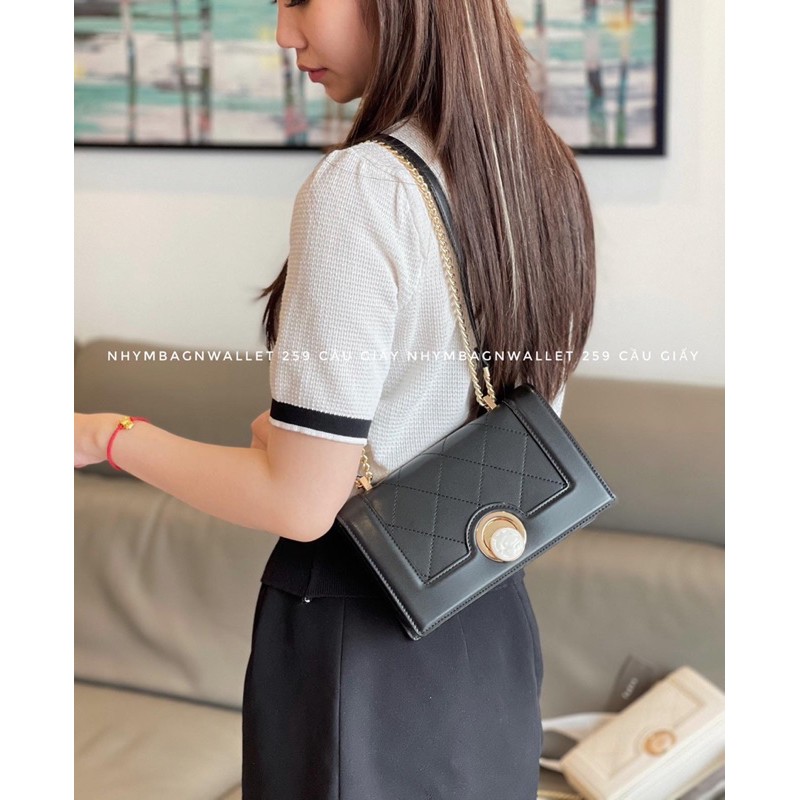 Túi khoá tròn xoay vân đá da lì