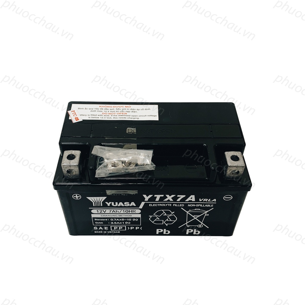 Bình Ắc Quy Khô GS YUASA YTX7A 12V7AH Attila Đời Đầu / Đời 2 Đít Bầu, Attila Victoria Đời Đầu 2004-2005 (12V-7Ah)