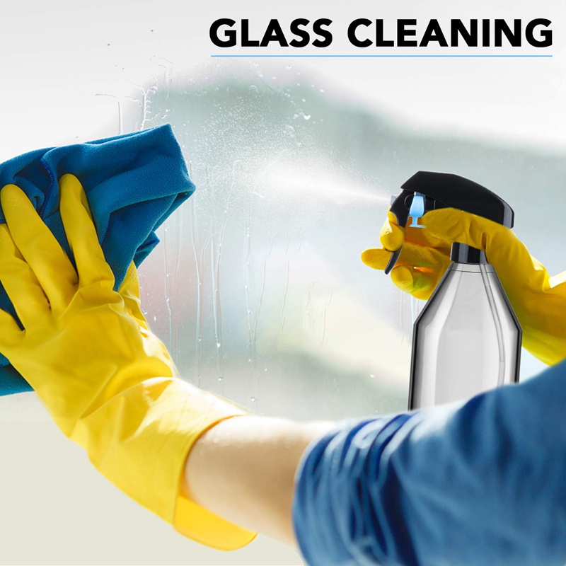 Chai xịt nhựa cho giải pháp làm sạch . Hộp đựng rỗng có thể tái sử dụng,10OZ với Máy phun kích hoạt màu đen bền , 3 gói