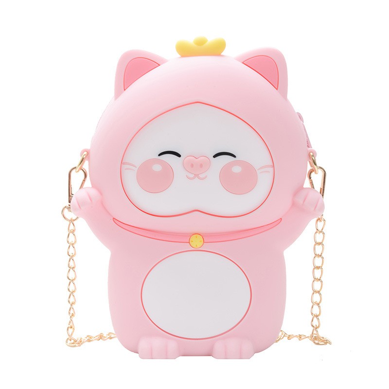 Túi Đeo Chéo Bằng Silicon HELLO KITTY Xinh Xắn Cho Mẹ &amp; Bé Gái