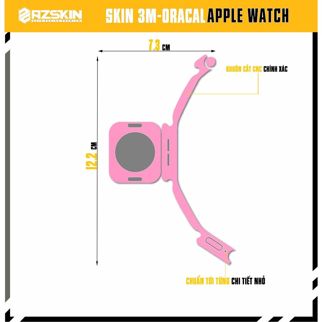 Miếng Dán Skin Apple Watch Pink Balloon |SK_AWORC06| Chất Liệu Film 3M Chính Hãng, Tạo Khuôn Cắt CNC, Dán Full Bady Máy
