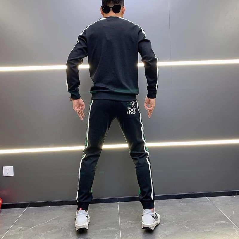 Bộ Thể Thao Nam Thu Đông Phối Màu Đen Xanh Siêu Đẹp,Hàng Xuất Khẩu Cao Cấp, Siêu Mịn Co Giãn 4 Chiều,Trẻ Trung Năng Động