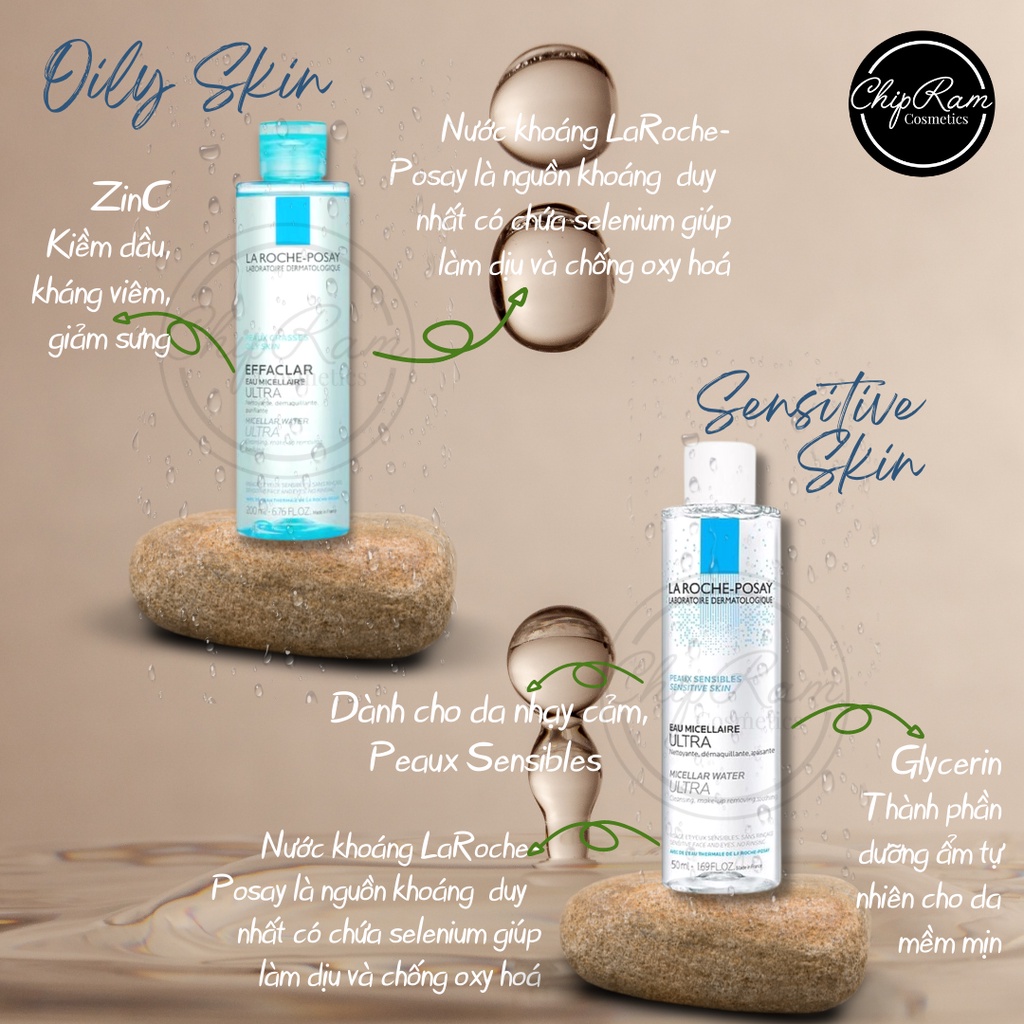 Nước tẩy trang cho da nhạy cảm La Roche-Posay  400ml