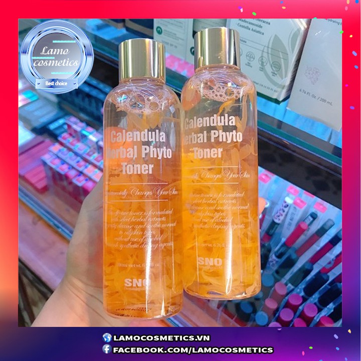 Nước Hoa Cúc Chứa Cánh Hoa Tươi SNO Calendula Herbal Phyto Toner