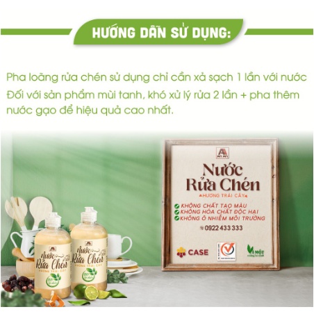 Nước rửa chén hữu cơ rửa bát bồ hòn 100% nguồn gốc thiên nhiên bình lớn 500ml an toàn sức khỏe