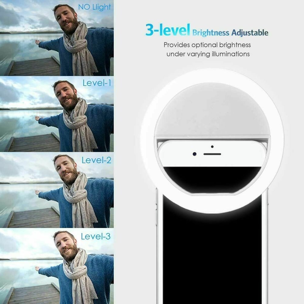 Đèn LED tròn sạc USB tiện dụng chụp ảnh tự sướng