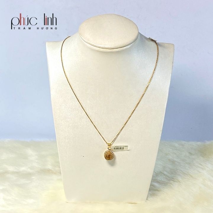 Mặt Dây Chuyền Vàng Gắn Hạt Trầm Hương PHÚC LINH 2.3 p