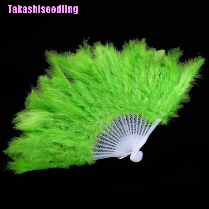 Quạt lông vũ xếp nếp với 9 màu tùy chọn