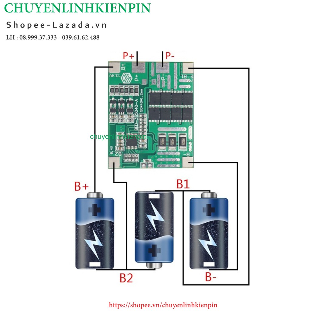 Mạch 3S 12V-30A ,Li-ion ( BED-3S5040 ) (BL64_116 )