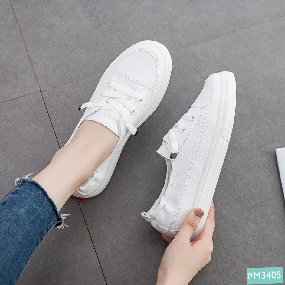 ( Hàng Đẹp ) Giày Bata Nữ Trắng Slip On MINSU M3405 Phong Cách Giày Thể Thao Sneaker Lười Nữ Hàn Quốc Tối Giản Khi Mix Đ