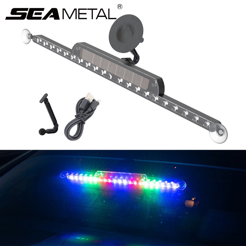 Đèn Led Cảnh Báo Chạy Bằng Năng Lượng Mặt Trời Nhiều Chế Độ Kèm Sạc Usb Chuyên Dụng Cho Xe Hơi