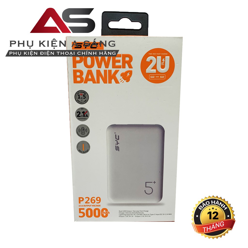 Sạc dự phòng SYC P269 - 5000mah [Bảo Hành 1 Tháng]