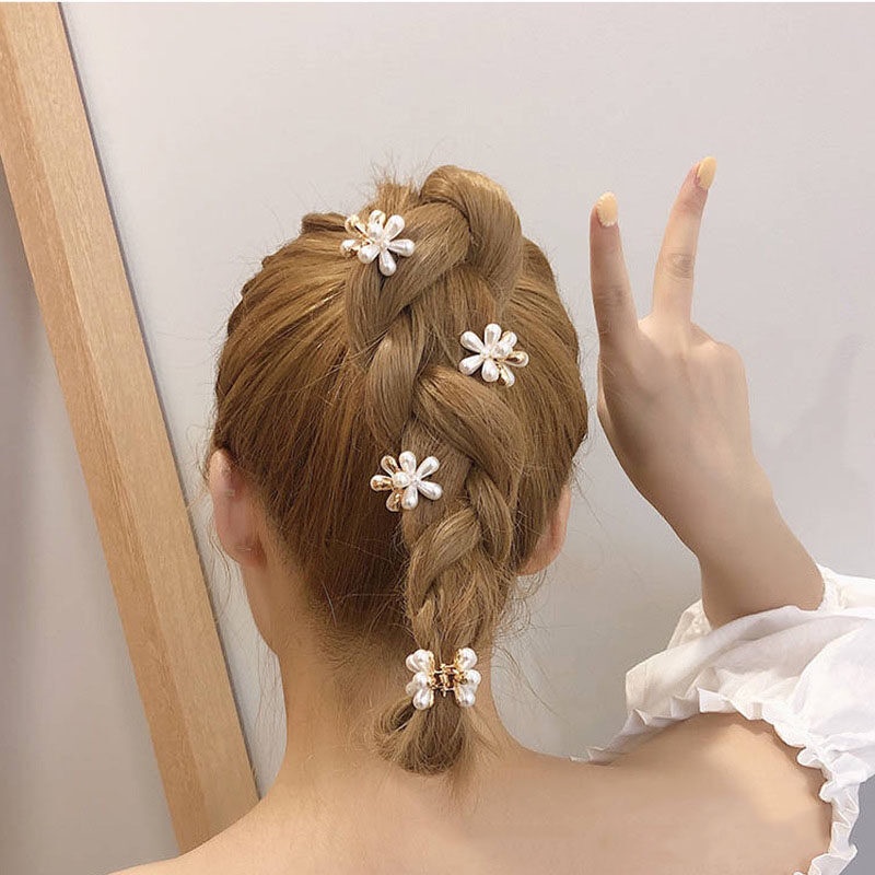 Kẹp Tóc Hình Hoa Đính Ngọc Trai Đơn Giản Thời Trang Cho Nữ