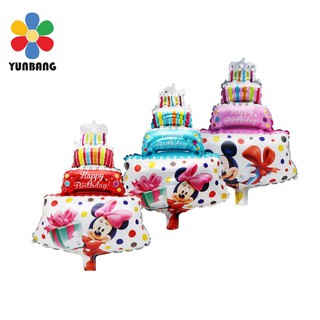 Bong Bóng Hình Bánh Kem, Bánh Sinh Nhật Mickey, Phụ Kiện Trang Trí Sinh Nhật ABSHOP COM VN