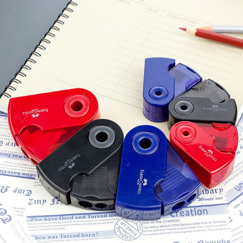 Seamiart_FABER CASTELL 1PC Push Pull Single/Double Hole Pencil Sharpener_Multifunctional School & Office stationery