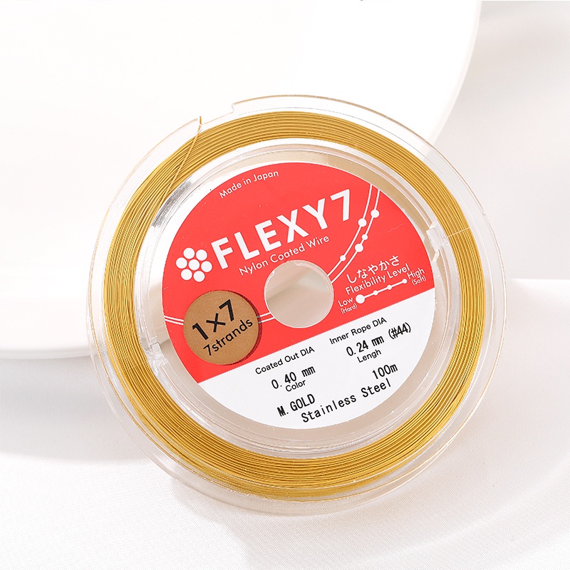 Cuộn Dây Thép Mềm Dẻo Mạ Vàng Đính Hạt Ngọc Trai Phong Cách Nhật Bản Dài 1m Dùng Làm Trang Sức diy