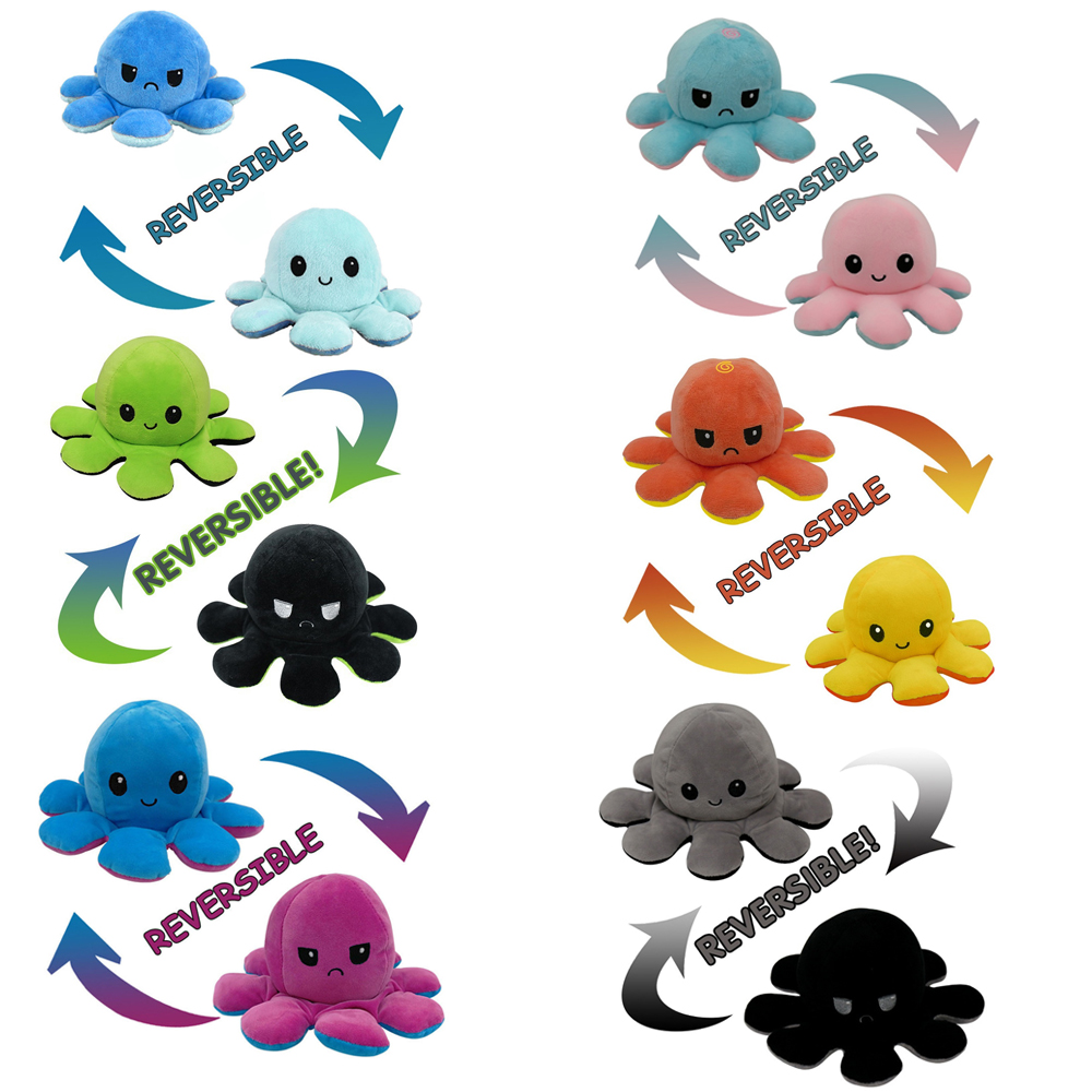 Bạch Tuộc Nhồi Bông Hai Mặt Nhiều Màu Sắc Lật Đật Được