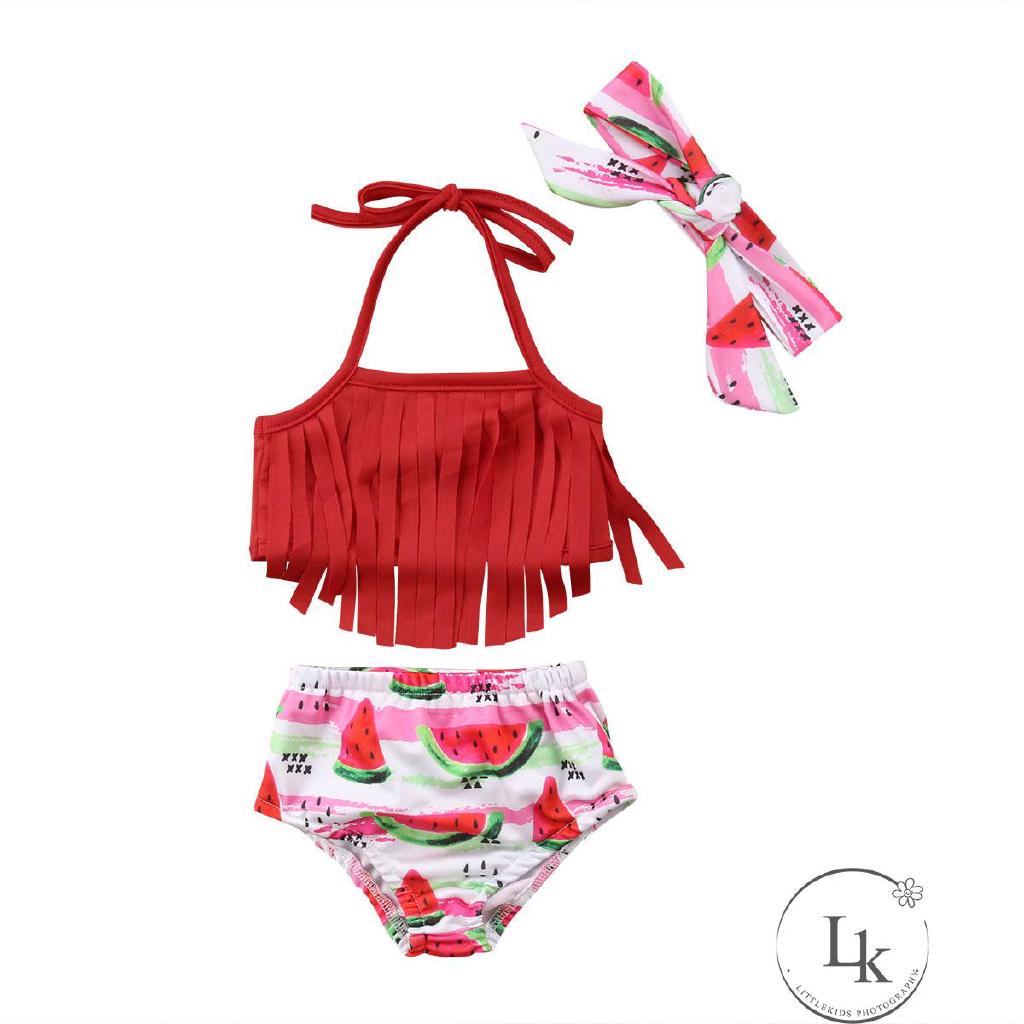 Bộ Đồ Bơi In Hình Dưa Hấu Dễ Thương Cho Bé Gái