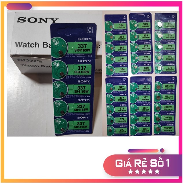 Hộp 100 viên Pin SONY SR416SW / SR521SW / SR621SW / SR626SW / SR920SW / SR927SW 1.55V giá sỉ