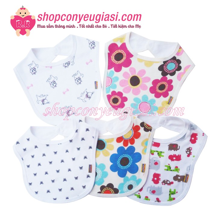 Yếm Dán Sau, In Họa Tiết Fany - 100% Cotton