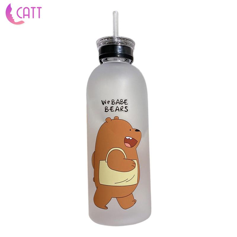 [Dadada1] Bình Nước Thể Thao Nhỏ Gọn Có Ống Hút Hình Gấu Dễ Thương Làm Quà Tặng Cho
