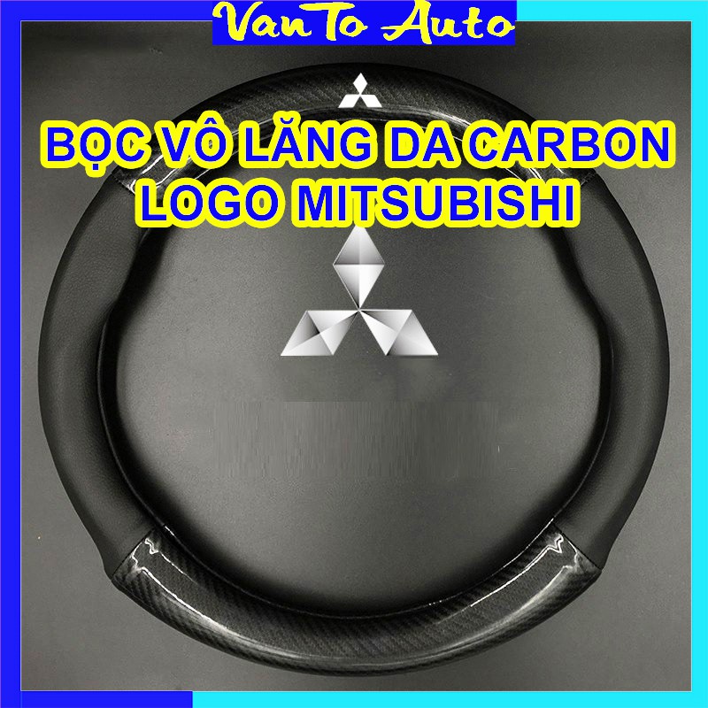 ⚡Video Thật⚡ Bọc Vô Lăng Carbon - Bọc Vô Lăng Cacbon Logo Mitsubishi Cao Cấp