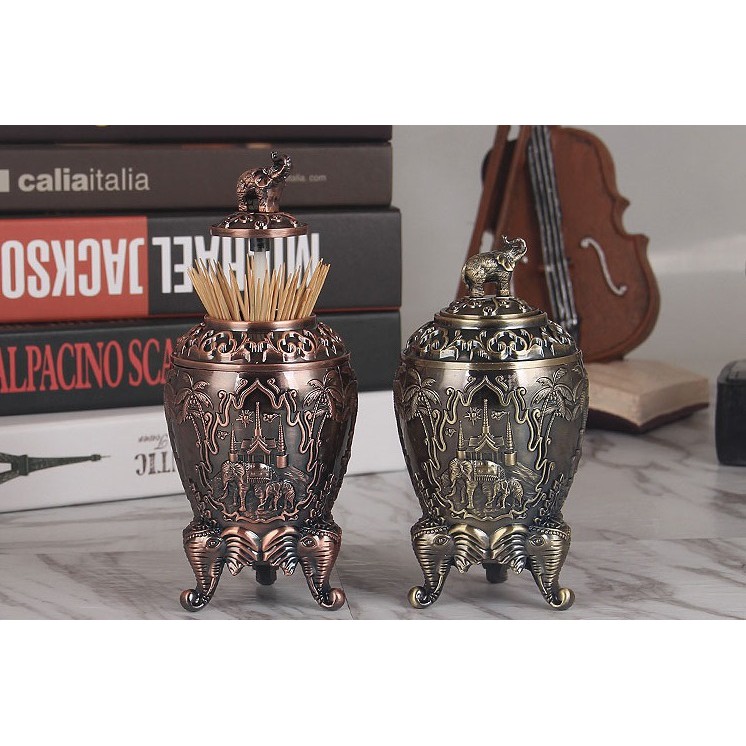 Ống tăm trứng con voi bằng hợp kim đồng CN sang trọng