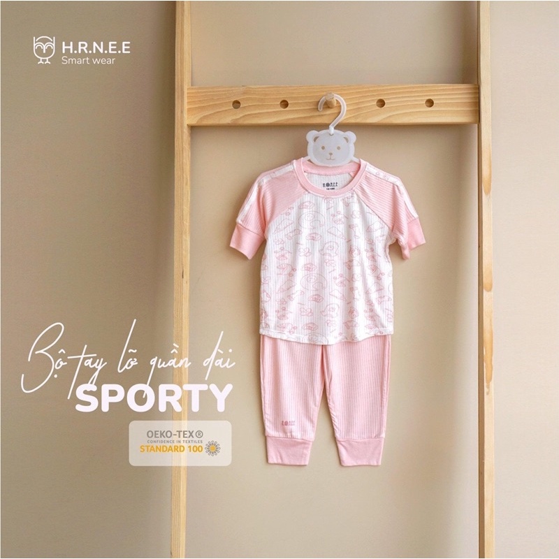 Bộ tay lỡ quần dài sporty Hrnee smart wear