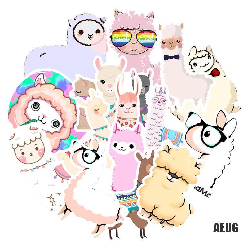 Bộ 50 Sticker Hình Lạc Đà Alpaca Dễ Thương Dùng Trang Trí Laptop Ván Trượt