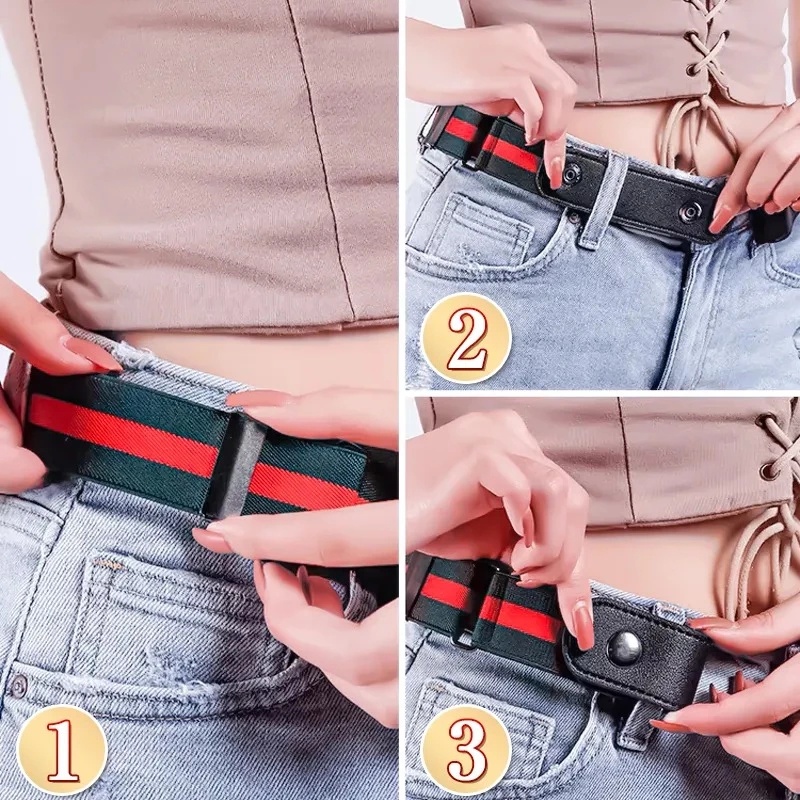 Thắt Lưng Co Giãn Phối Nút Kiểu Hàn Quốc Thời Trang Cho Nữ