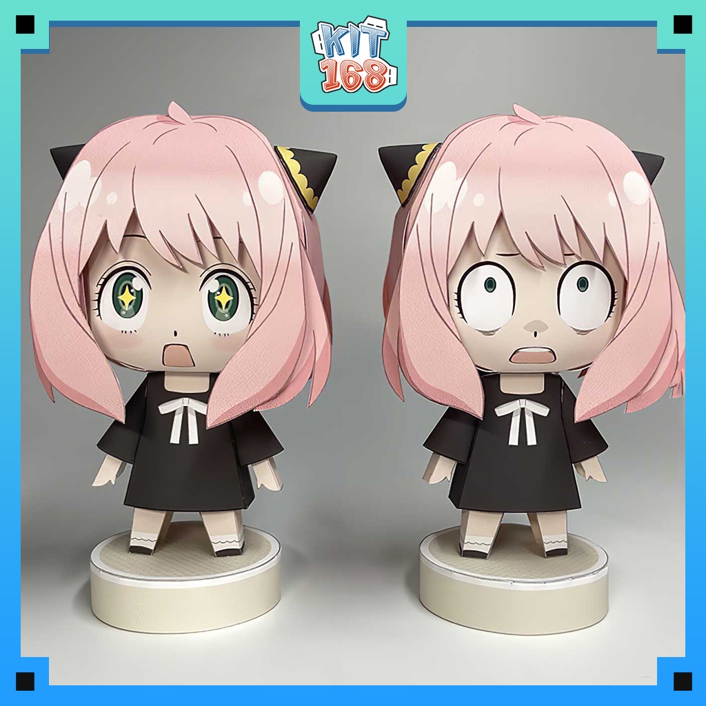 Mô hình giấy Anime Chibi Anya ver 3  - Spy x Family + kit hộp trang trí