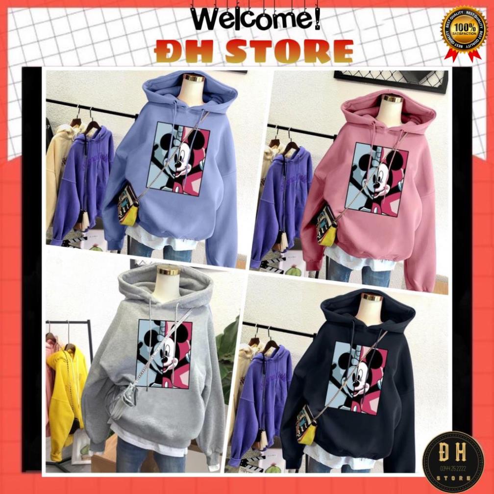 (Mẫu Mới 2021) Áo Hoodie Chuột Mickey  Có Mũ Nam Nữ Chất Nỉ Bông Dày Dặn Form Rộng Unisex- Áo Nỉ Nam Nữ Ulzzang . | BigBuy360 - bigbuy360.vn