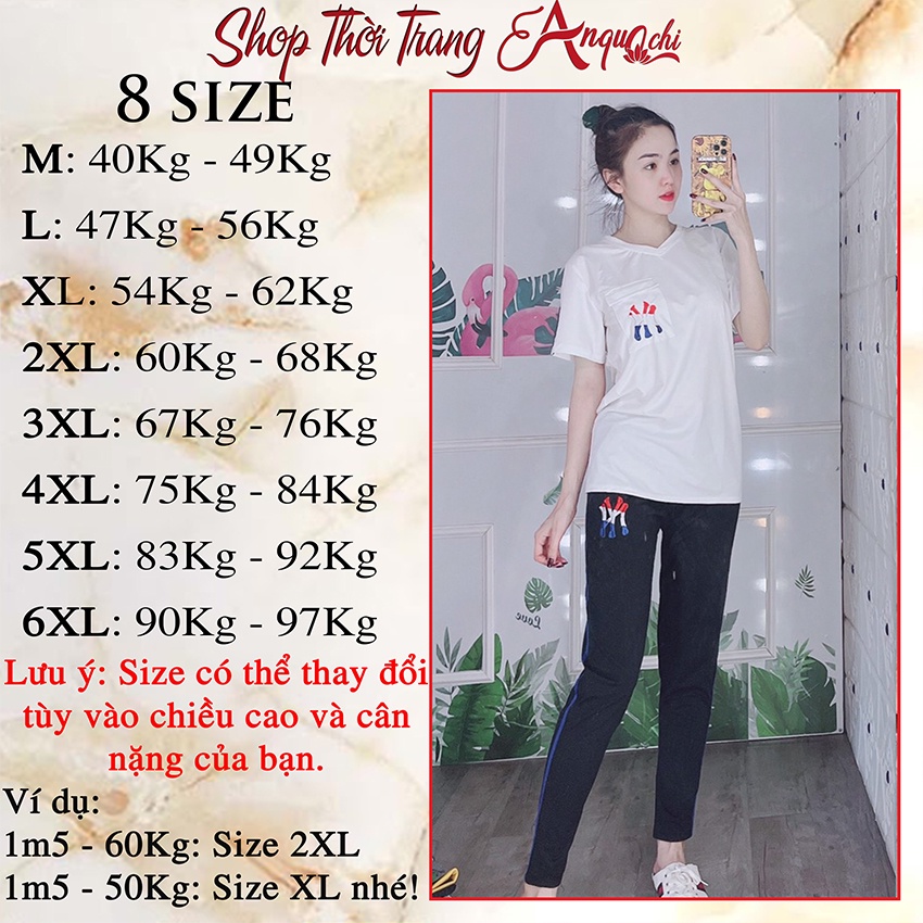 Đồ Bộ Nữ Mặc Nhà Anquachi Thể Thao Đẹp Thun Cotton Nữ Mặc Ngủ Ở Nhà Dễ Thương Quần Dài Cute A050