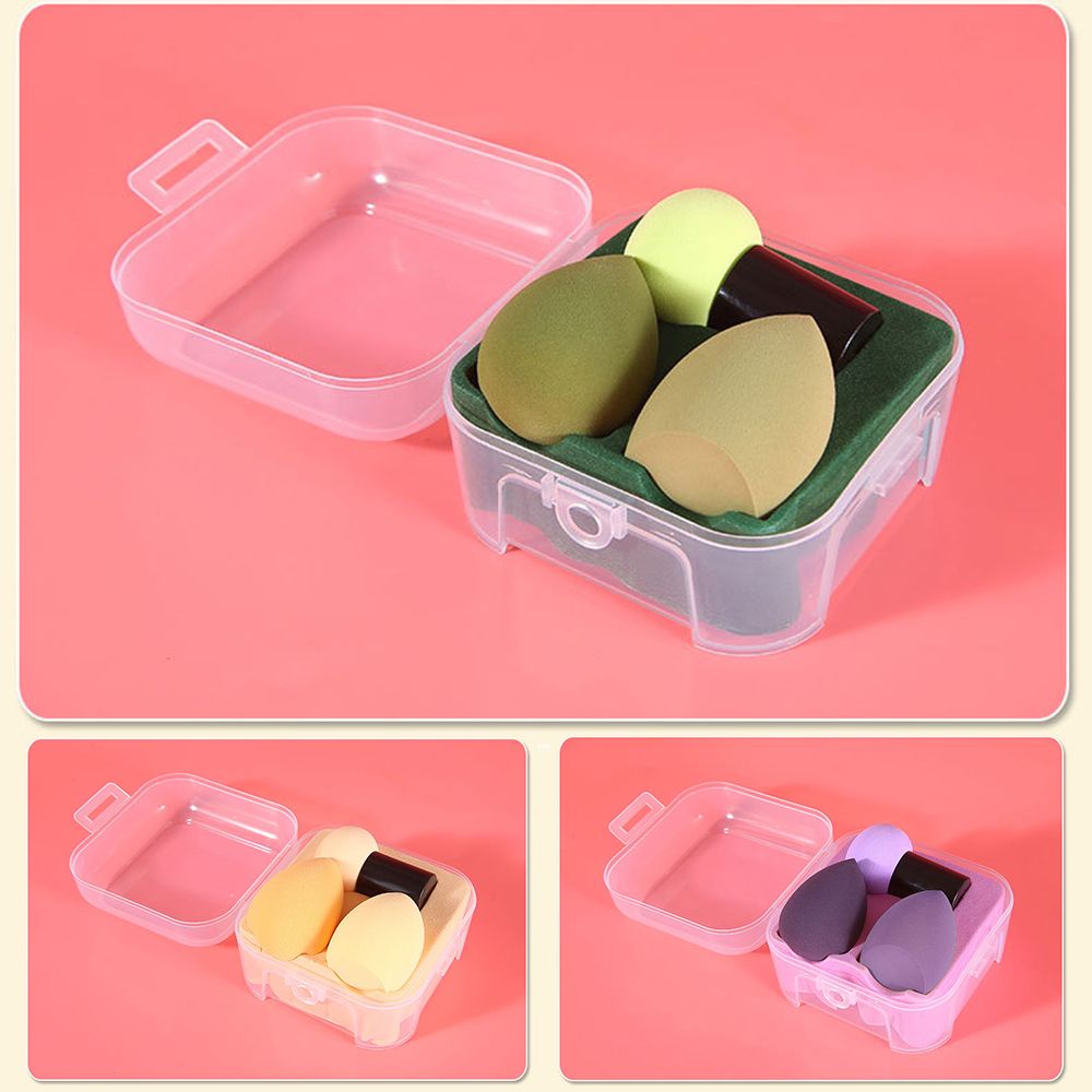 [Hàng mới về] Set 4 mút trang điểm ướt / khô hình quả trứng / nấm nhiều màu tiện lợi dễ sử dụng