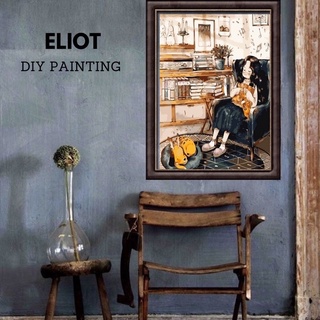 [ SẴN] Tranh sơn dầu số hoá tô màu theo số tranh cô gái đã căng khung kích thước 50*40