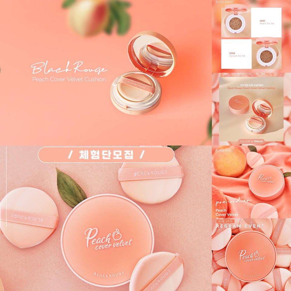 Phấn nước 𝗕𝗹𝗮𝗰𝗸 𝗥𝗼𝘂𝗴𝗲 𝗣𝗲𝗮𝗰𝗵 𝗖𝗼𝘃𝗲𝗿 𝗩𝗲𝗹𝘃𝗲𝘁 CUSHION | BigBuy360 - bigbuy360.vn
