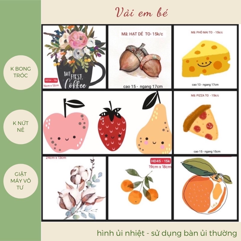Hình ủi nhiệt, sticker ủi lên áo