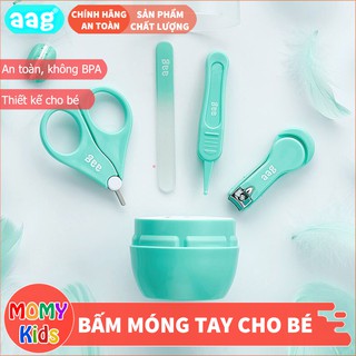 Bộ Bấm Móng Tay Cho Bé AAG Hàn Quốc Hộp 4 Món An Toàn Giá Rẻ