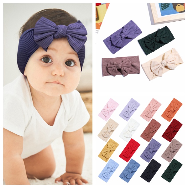 Băng đô bé gái KIDSBOWS 6 inch thắt nơ màu trơn xinh xắn đáng yêu