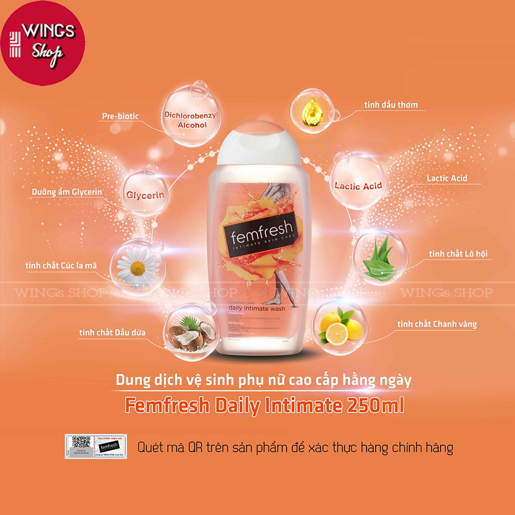 Dung dịch vệ sinh phụ nữ Femfresh Daily Intimate Wash 250ml