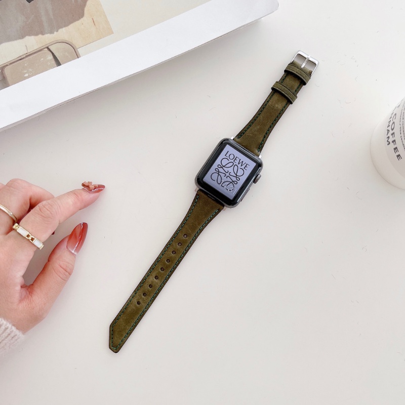 Dây Đeo Bằng Da 42mm 38mm 40mm 44mm Cho iWatch SE 1 2 3 4 5 6 7 41mm 45mm